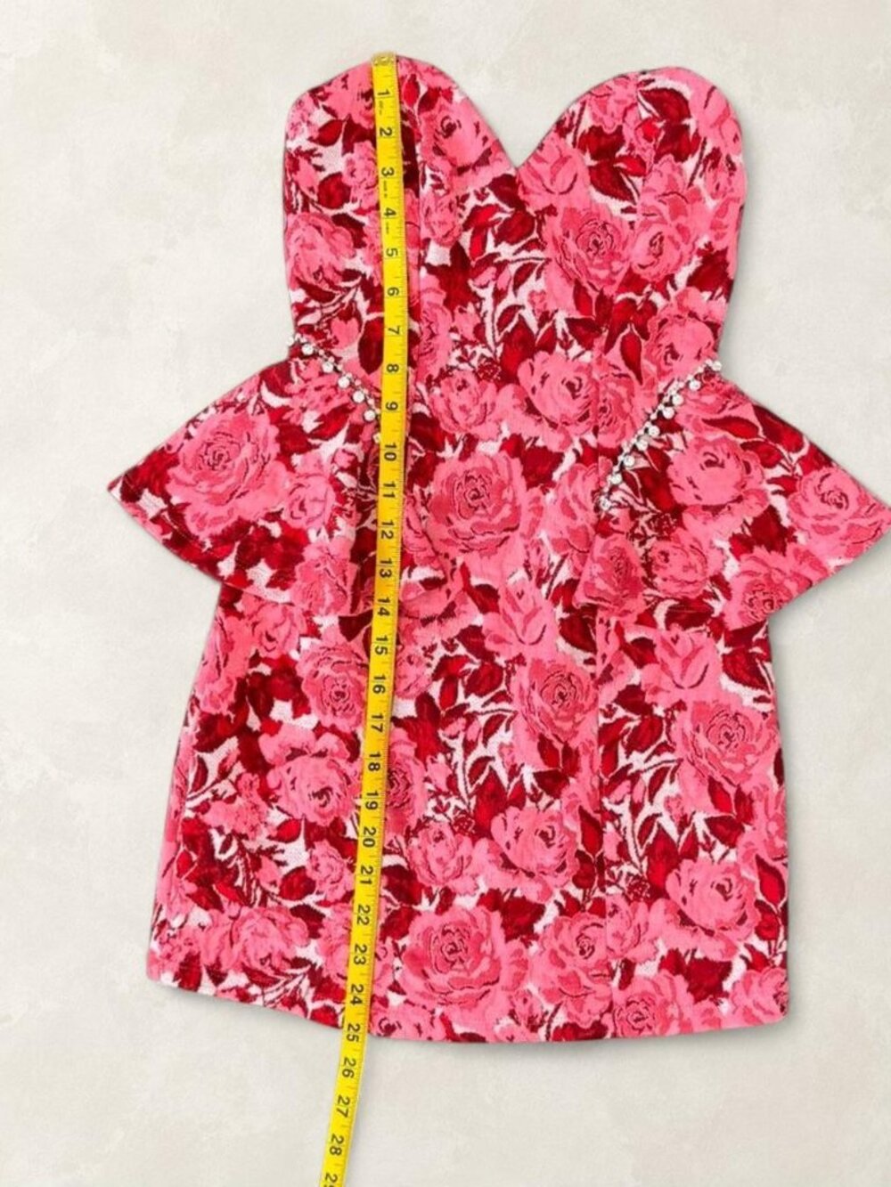 ZARA NWT Pink Floral Strapless Dress - Medium - Picture 6 of 7